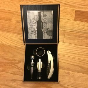 Wine bottle opener and stopper set